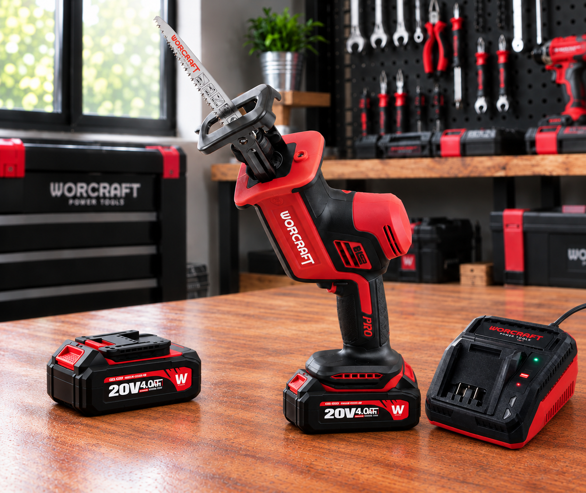 Scie Sabre Sans Fil WORCRAFT 20V Brushless – Pack Complet