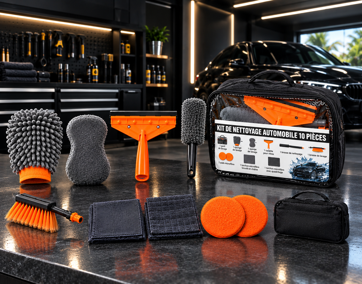 Kit de nettoyage automobile 10 pièces