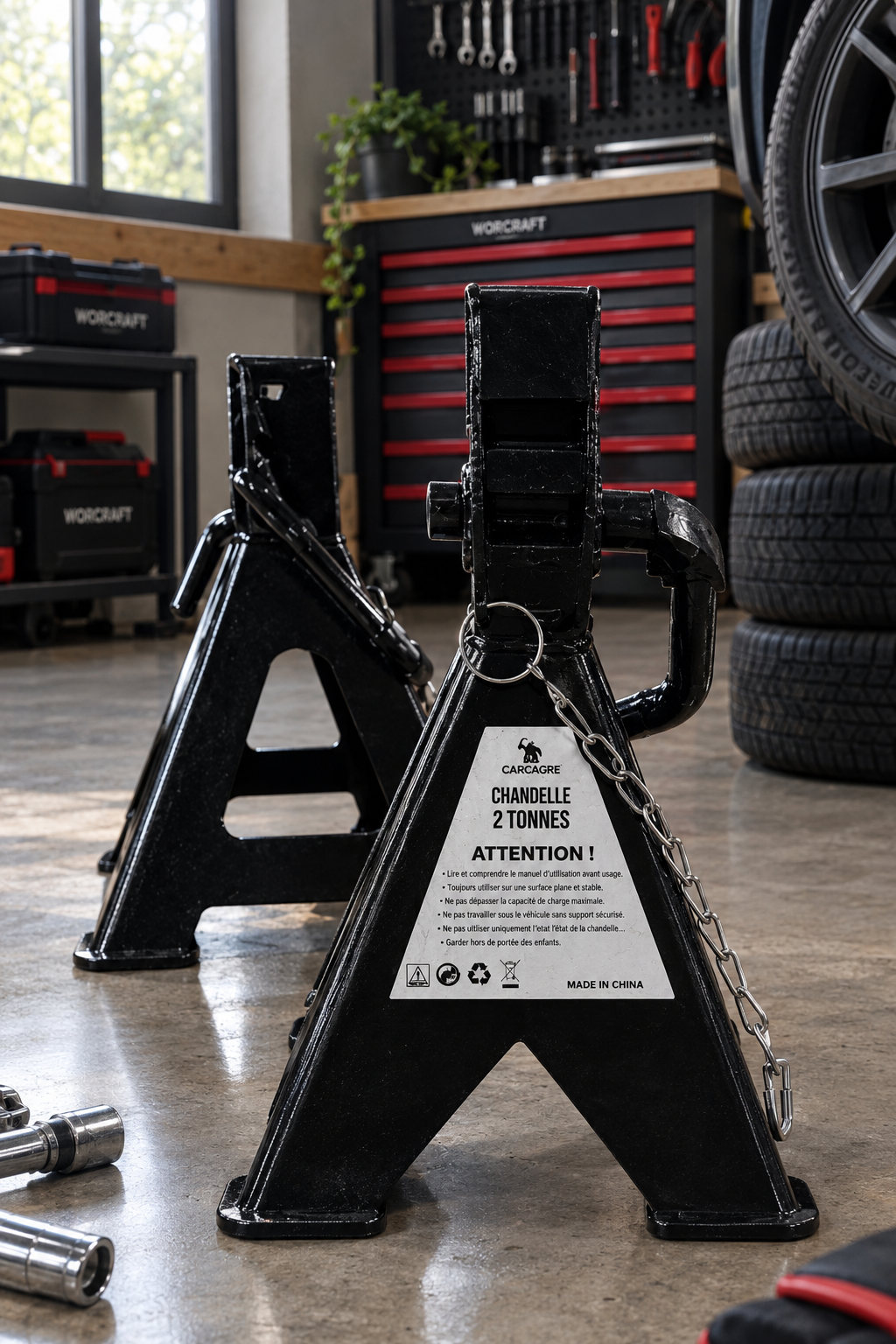 Lot de 2 Chandelles 2 Tonnes – Supports de Levage - Gripforge