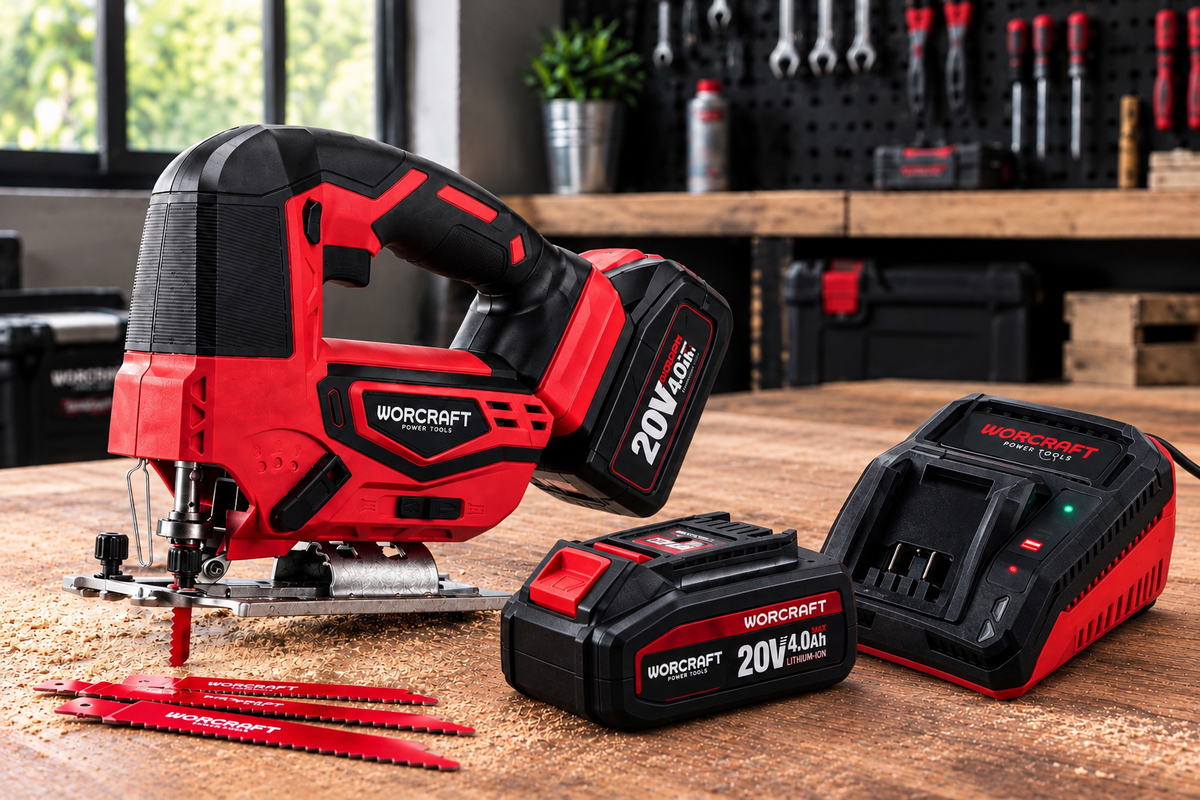 WORCRAFT Scie Sauteuse Sans Fil 20V – Pack Complet