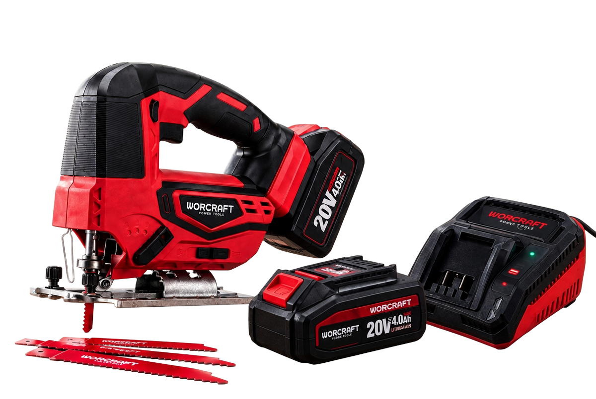 WORCRAFT Scie Sauteuse Sans Fil 20V – Pack Complet