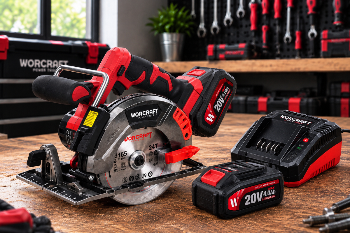 Scie Circulaire Sans Fil WORCRAFT 20V – Pack Complet