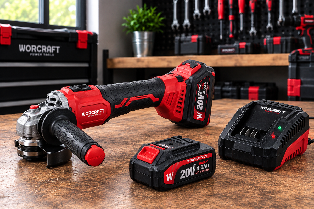 Meuleuse d’Angle Sans Fil WORCRAFT 20V – Pack Complet