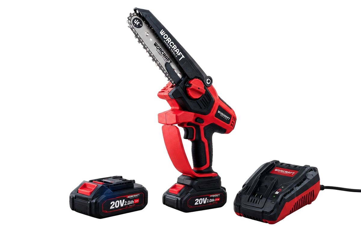Mini-Tronçonneuse Sans Fil WORCRAFT 20V – Pack Complet