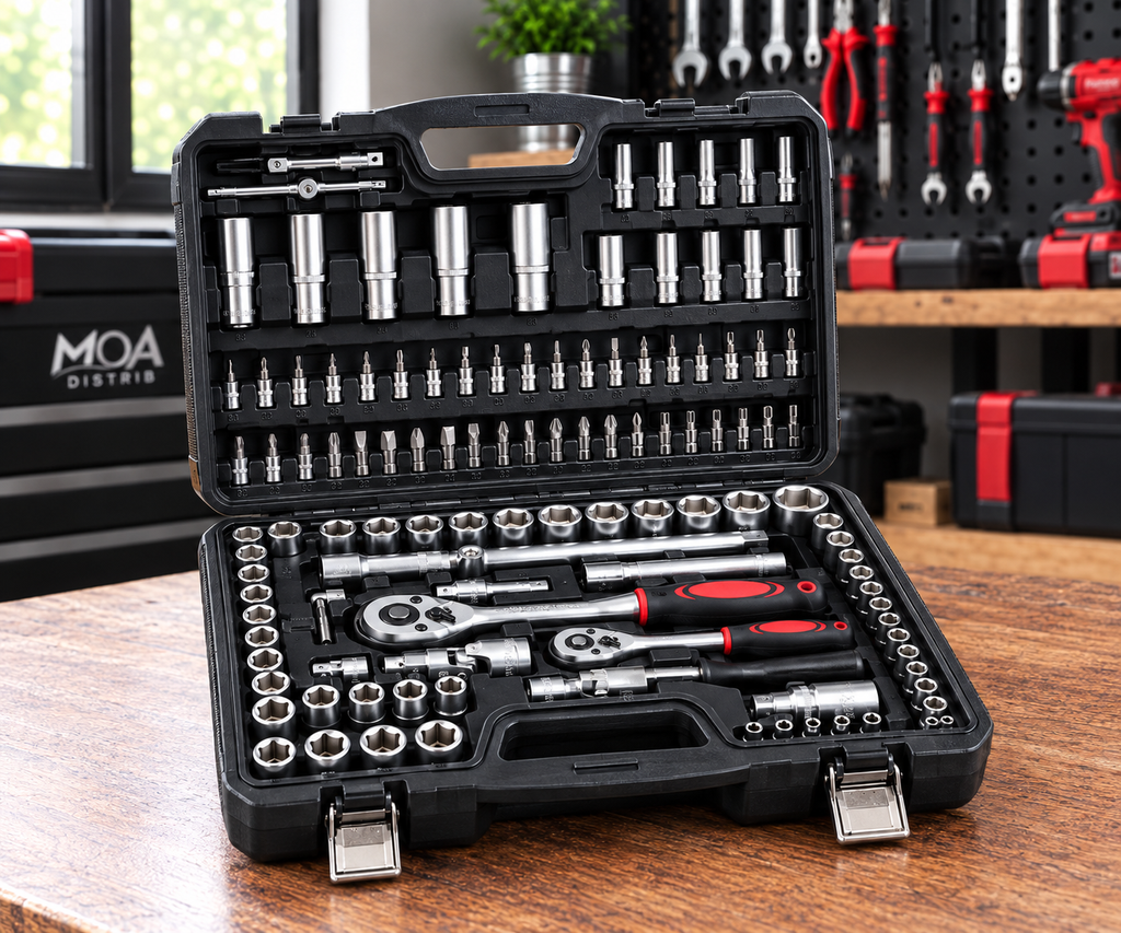 Coffret à outils 108 pièces – Douilles, cliquets et embouts