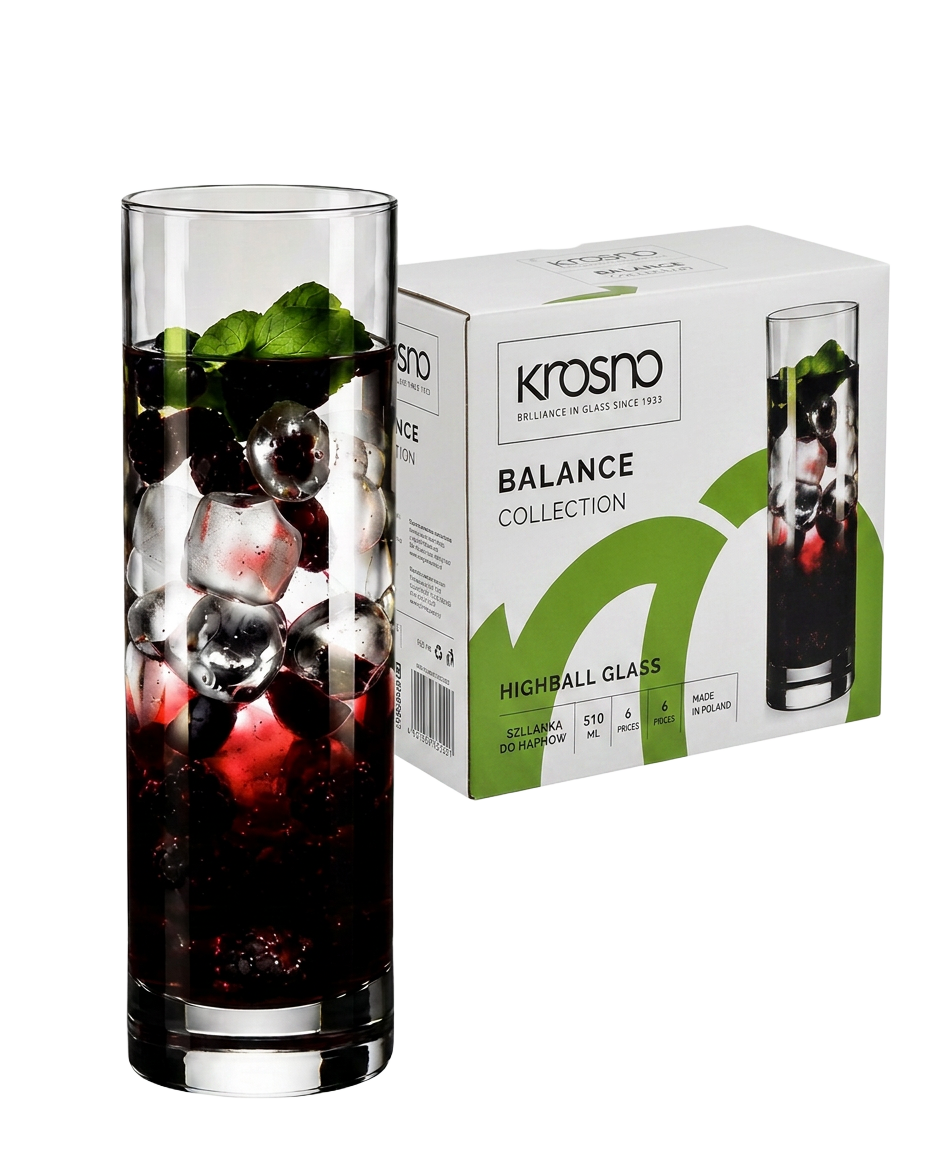 Lot de 6 Verres Highball Krosno Blended – 350 ml