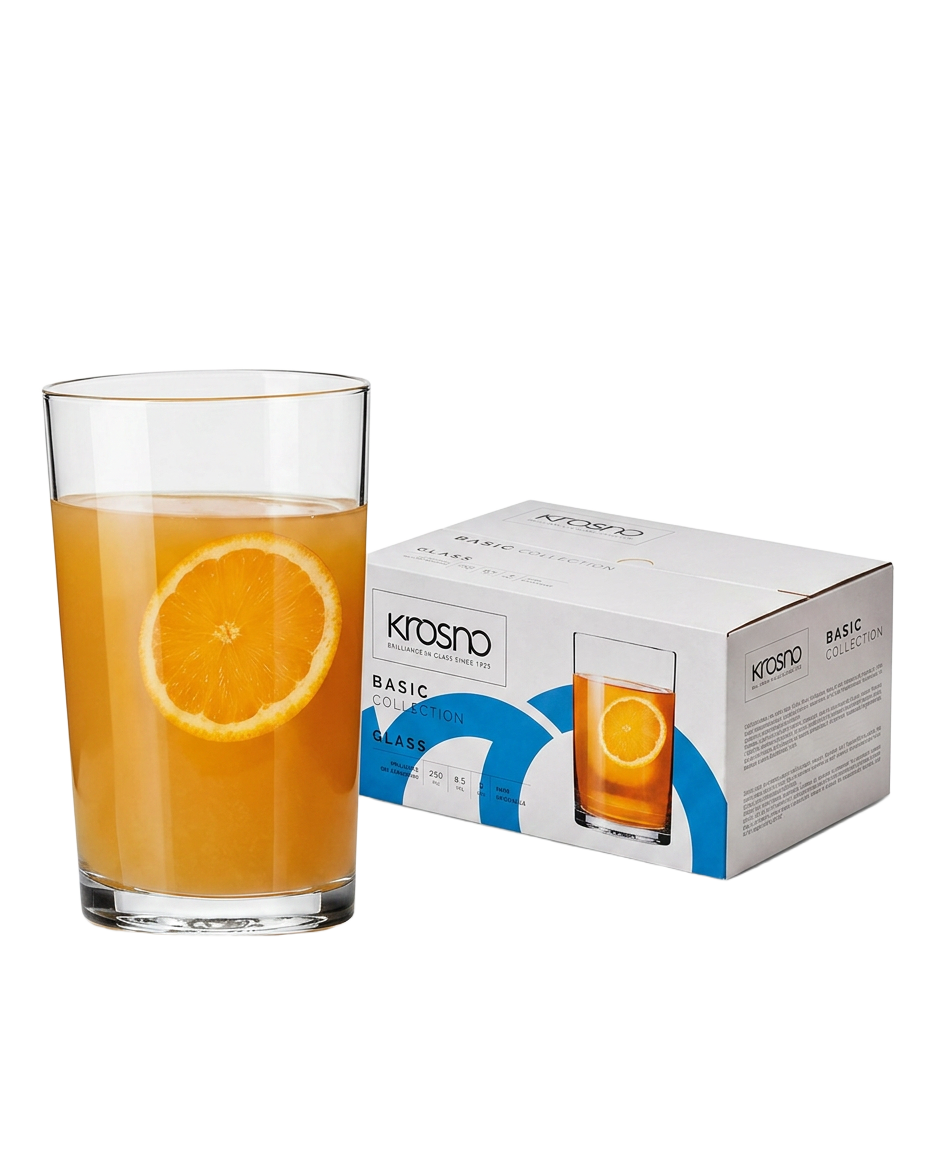 Lot de 6 Verres à Eau Krosno Basic – 250 ml