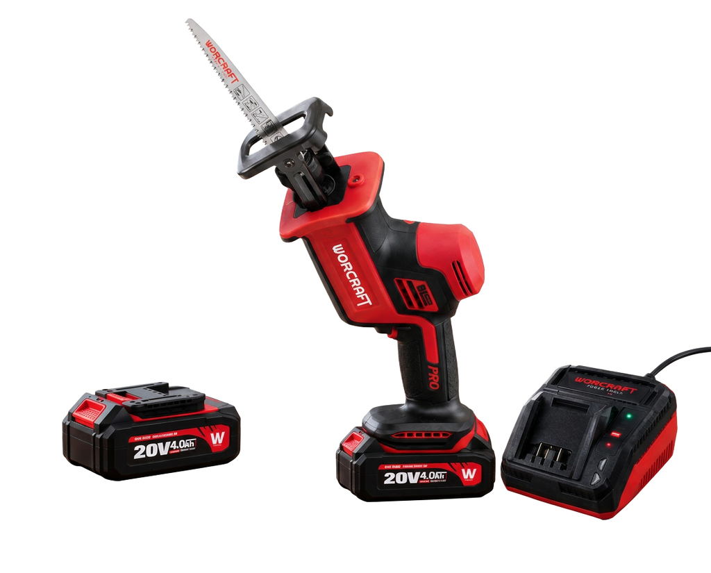Scie Sabre Sans Fil WORCRAFT 20V Brushless – Pack Complet