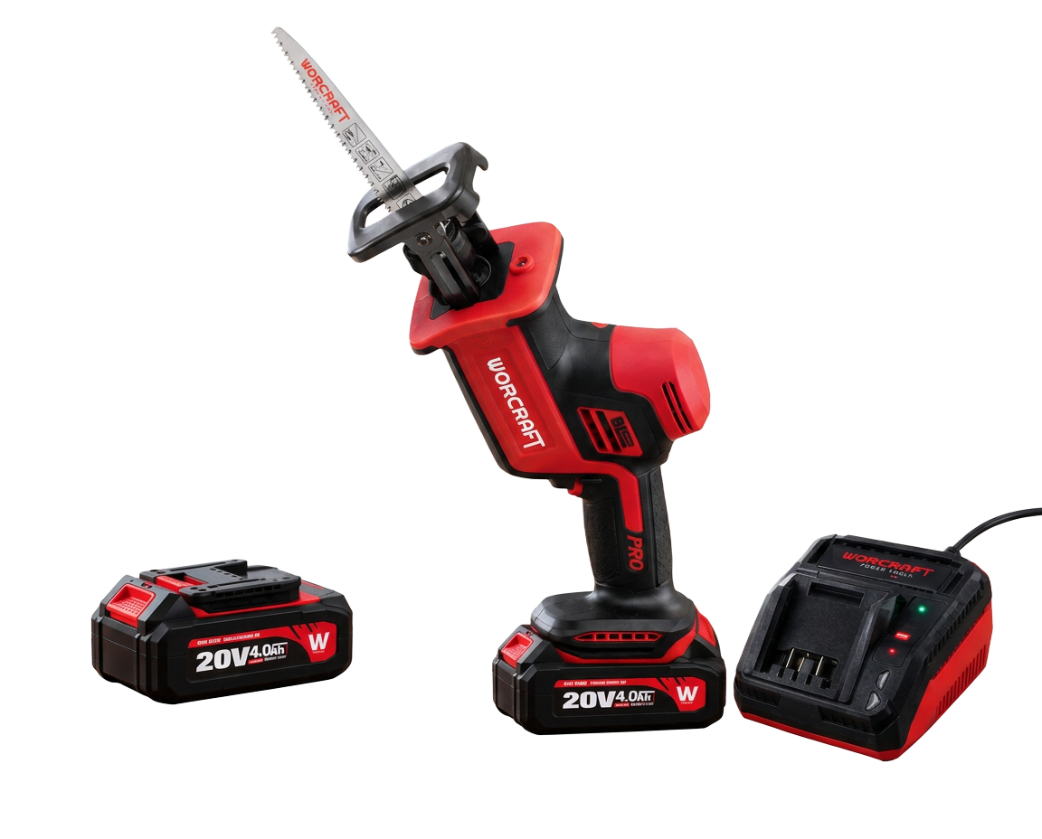 Scie Sabre Sans Fil WORCRAFT 20V Brushless – Pack Complet
