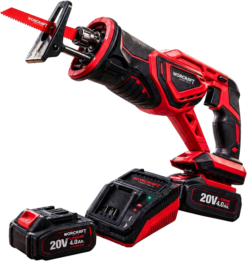 Scie Sabre Sans Fil WORCRAFT 20V- Pack Complet
